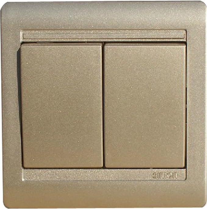 simon 西蒙 55系列双开单控n51021b面板 二位单极琴键开关(香槟色)